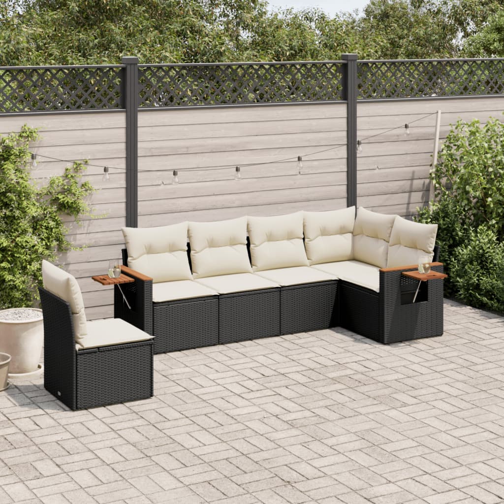 8721102469503_m_en_hd_1 vidaXL 6 Piece Garden Sofa Set with Cushions Black Poly Rattan - Image 1