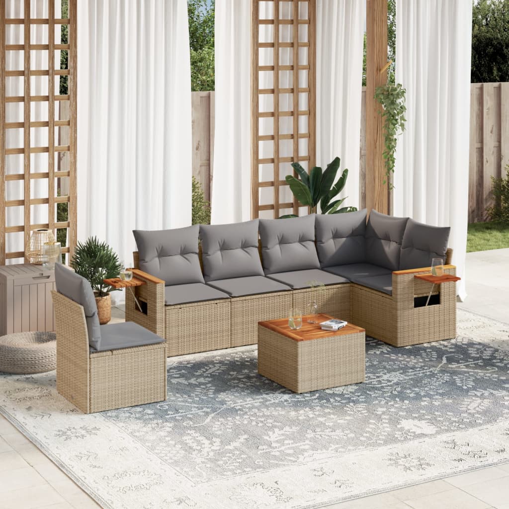 8721102469602_m_en_hd_1 vidaXL 7 Piece Garden Sofa Set with Cushions Beige Poly Rattan - Image 1