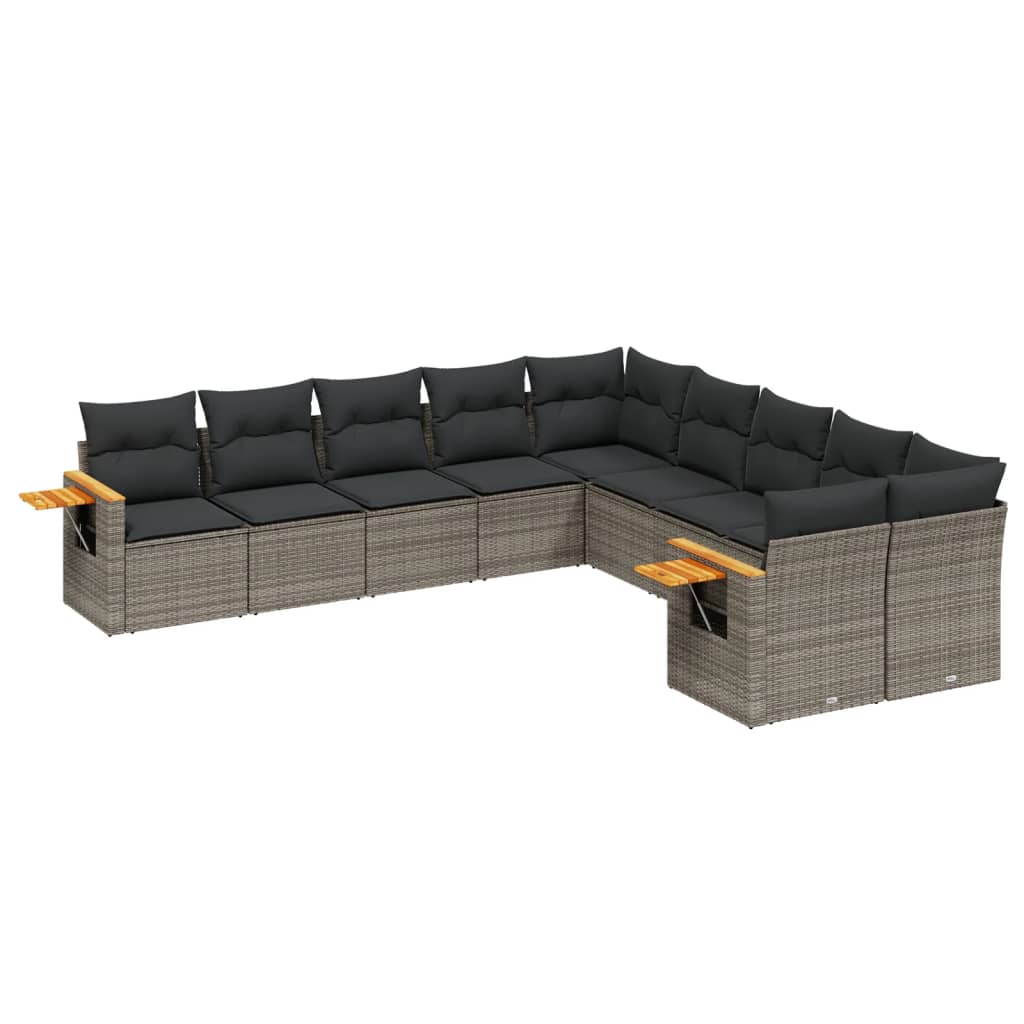 8721102472909_a_en_hd_1 vidaXL 10 Piece Garden Sofa Set with Cushions Grey Poly Rattan - Image 2