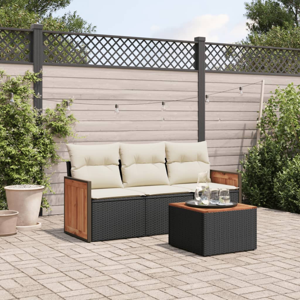 8721102475382_m_en_hd_1 vidaXL 4 Piece Garden Sofa Set with Cushions Black Poly Rattan - Image 1
