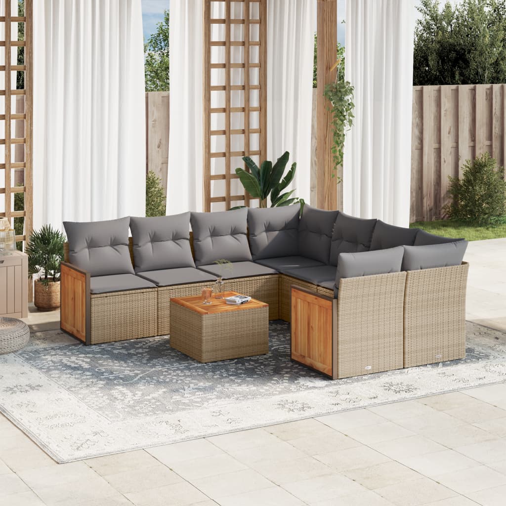 8721102476044_m_en_hd_1 vidaXL 9 Piece Garden Sofa Set with Cushions Beige Poly Rattan - Image 1
