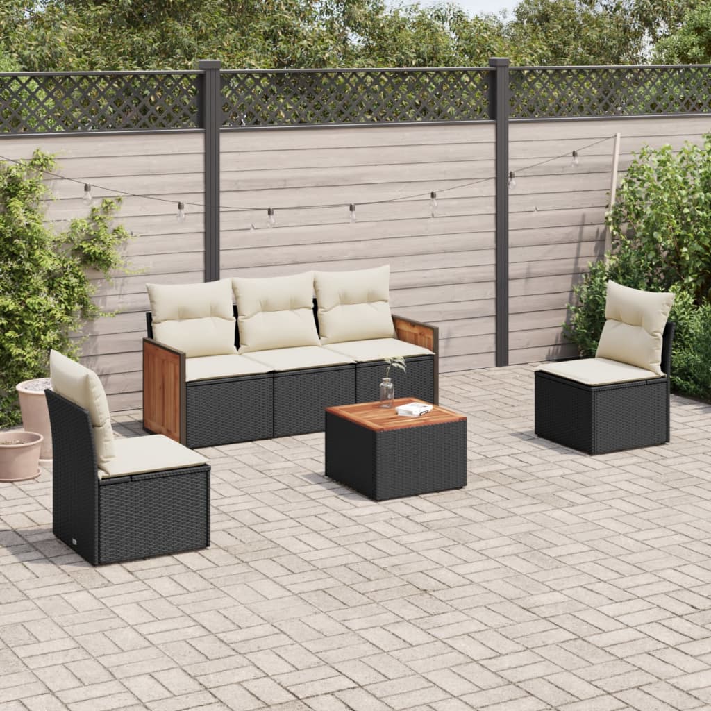 8721102476297_m_en_hd_1 vidaXL 6 Piece Garden Sofa Set with Cushions Black Poly Rattan - Image 1