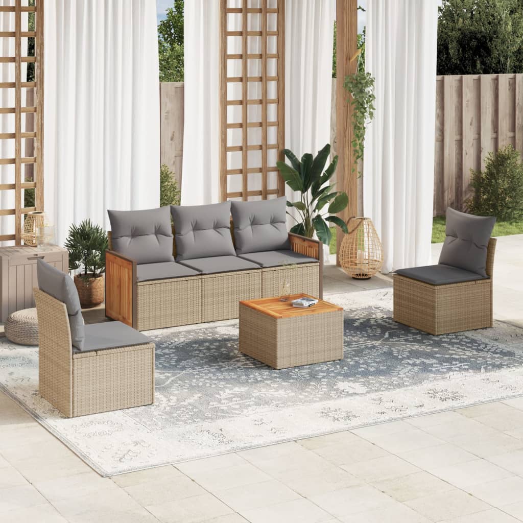 8721102476327_m_en_hd_1 vidaXL 6 Piece Garden Sofa Set with Cushions Beige Poly Rattan - Image 1