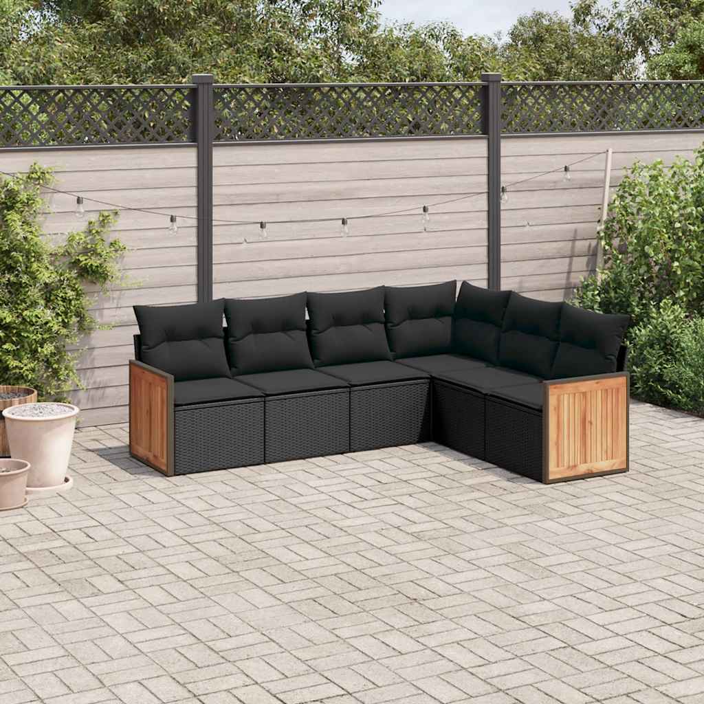 8721102477751_m_en_hd_1 vidaXL 6 Piece Garden Sofa Set with Cushions Black Poly Rattan - Image 1