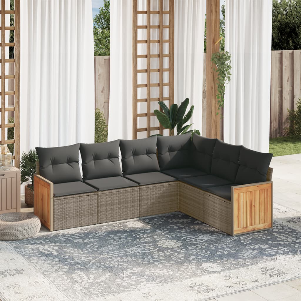 8721102477805_m_en_hd_1 vidaXL 6 Piece Garden Sofa Set with Cushions Grey Poly Rattan - Image 1