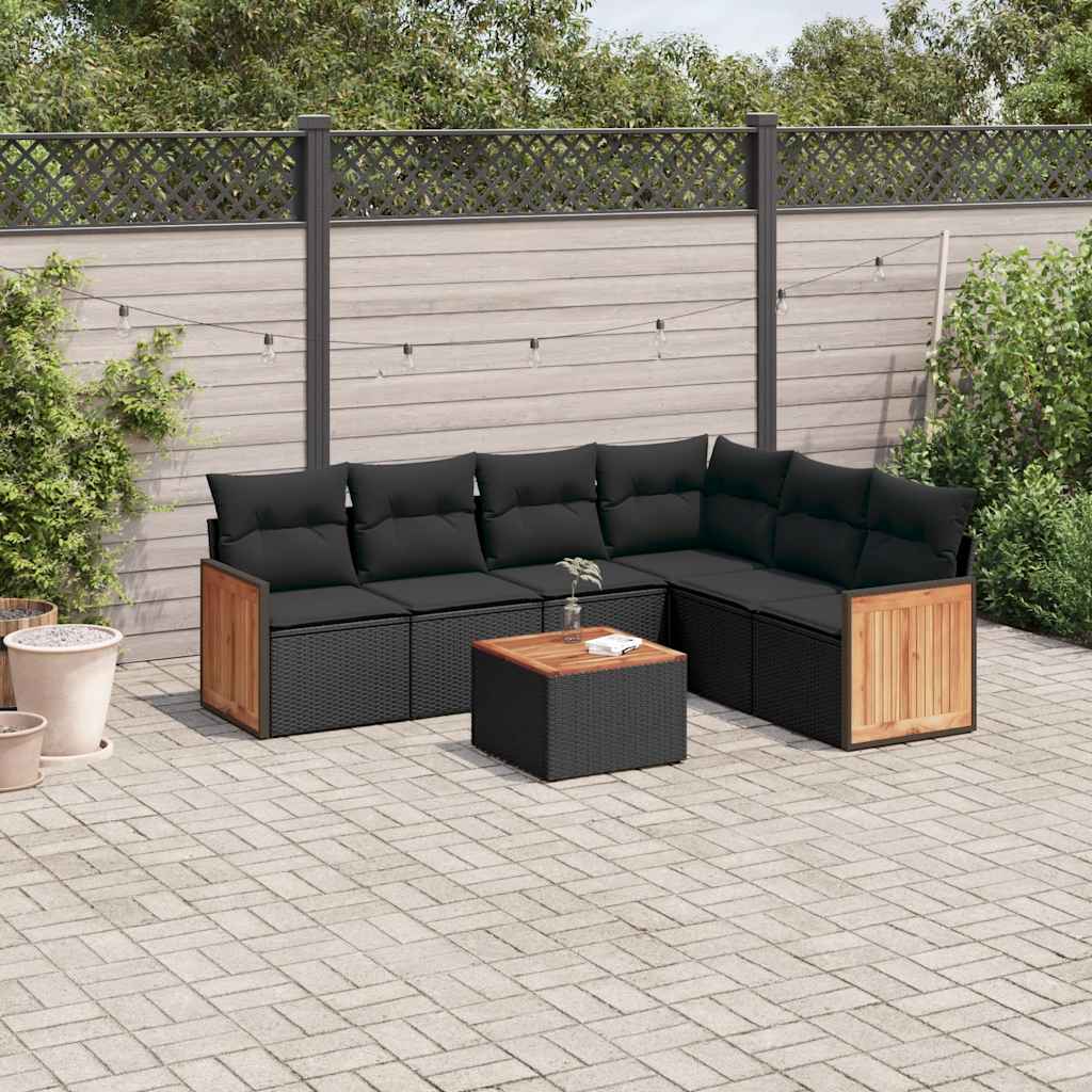 8721102477829_m_en_hd_1 vidaXL 7 Piece Garden Sofa Set with Cushions Black Poly Rattan - Image 1