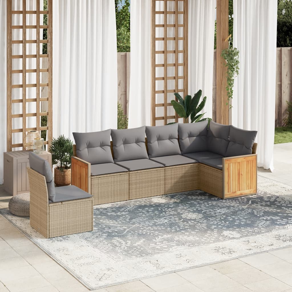 8721102477935_m_en_hd_1 vidaXL 6 Piece Garden Sofa Set with Cushions Beige Poly Rattan - Image 1