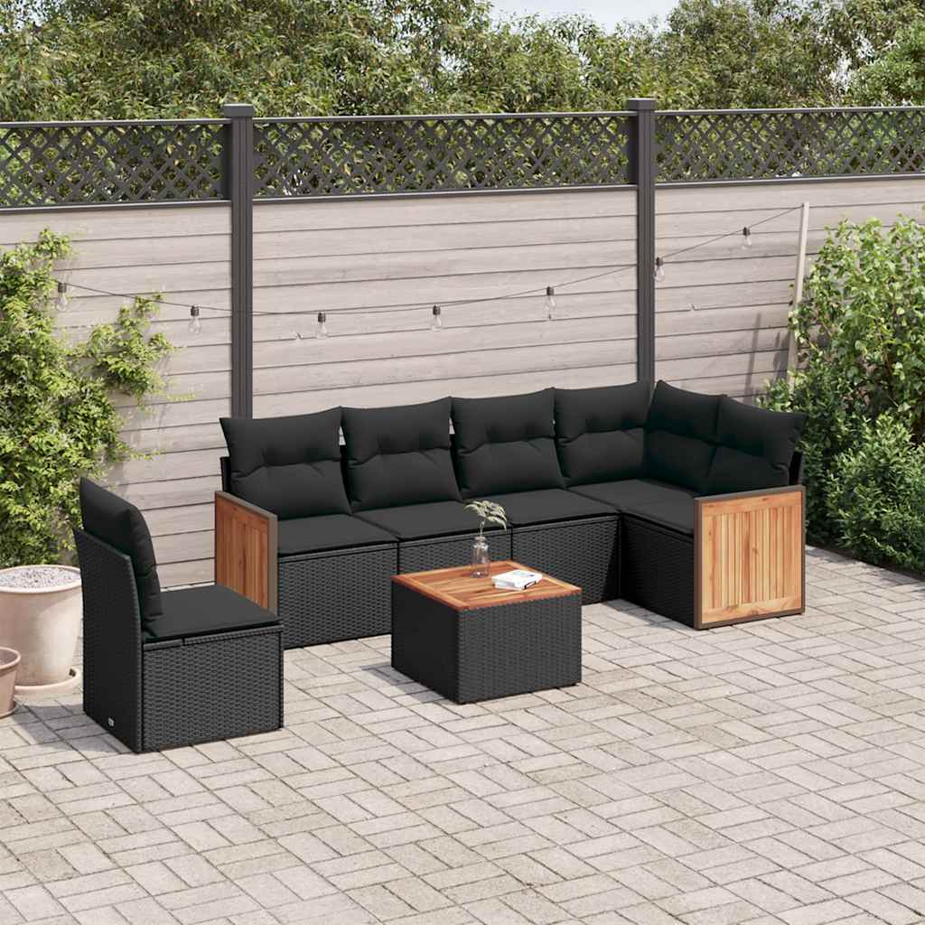 8721102477966_m_en_hd_1 vidaXL 7 Piece Garden Sofa Set with Cushions Black Poly Rattan - Image 1