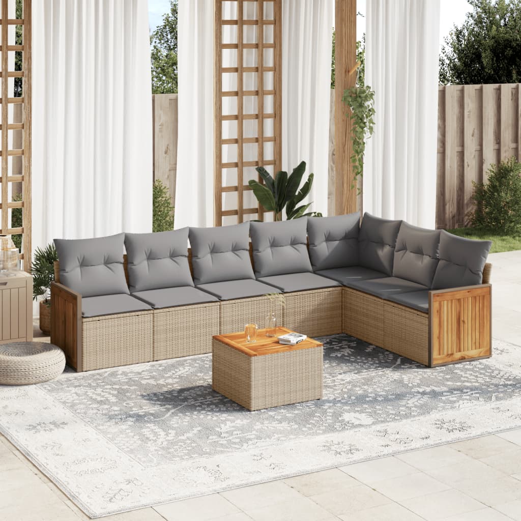 8721102478147_m_en_hd_1 vidaXL 8 Piece Garden Sofa Set with Cushions Beige Poly Rattan - Image 1