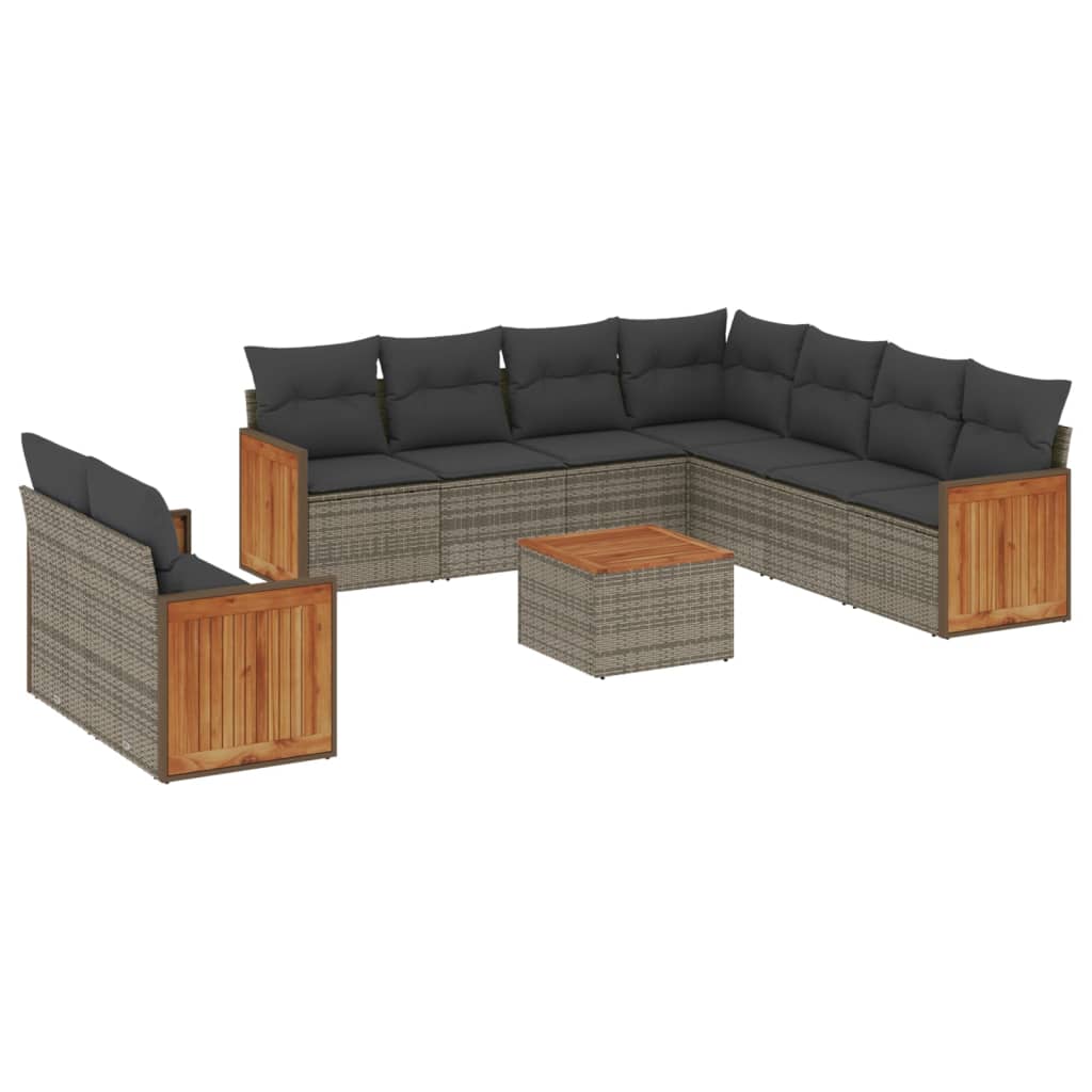 8721102478857_a_en_hd_1 vidaXL 10 Piece Garden Sofa Set with Cushions Grey Poly Rattan - Image 2