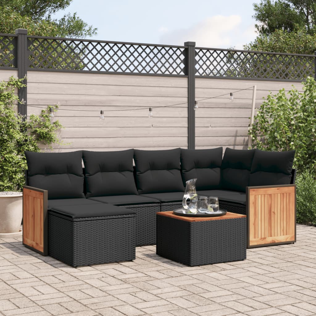 8721102479571_m_en_hd_1 vidaXL 7 Piece Garden Sofa Set with Cushions Black Poly Rattan - Image 1