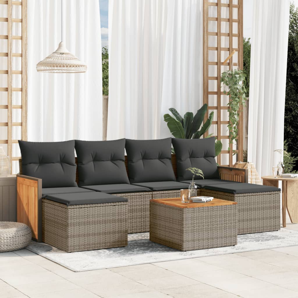 8721102480041_m_en_hd_1 vidaXL 7 Piece Garden Sofa Set with Cushions Grey Poly Rattan - Image 1