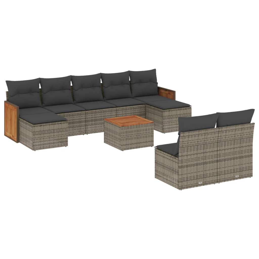 8721102481581_a_en_hd_1 vidaXL 10 Piece Garden Sofa Set with Cushions Grey Poly Rattan - Image 2