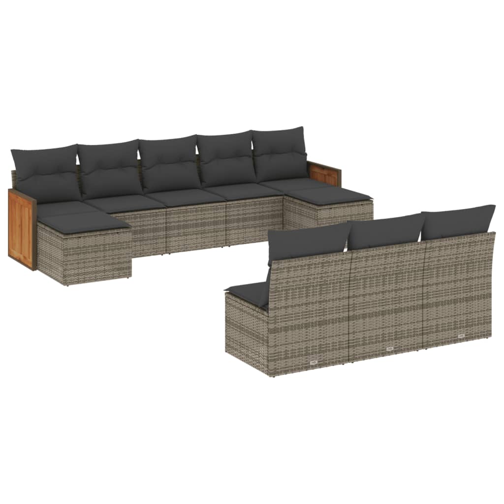 8721102481659_a_en_hd_1 vidaXL 10 Piece Garden Sofa Set with Cushions Grey Poly Rattan - Image 2