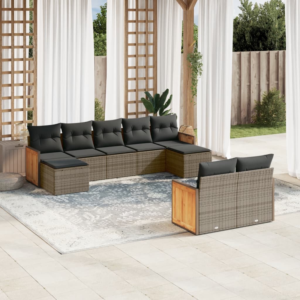 8721102481796_m_en_hd_1 vidaXL 9 Piece Garden Sofa Set with Cushions Grey Poly Rattan - Image 1
