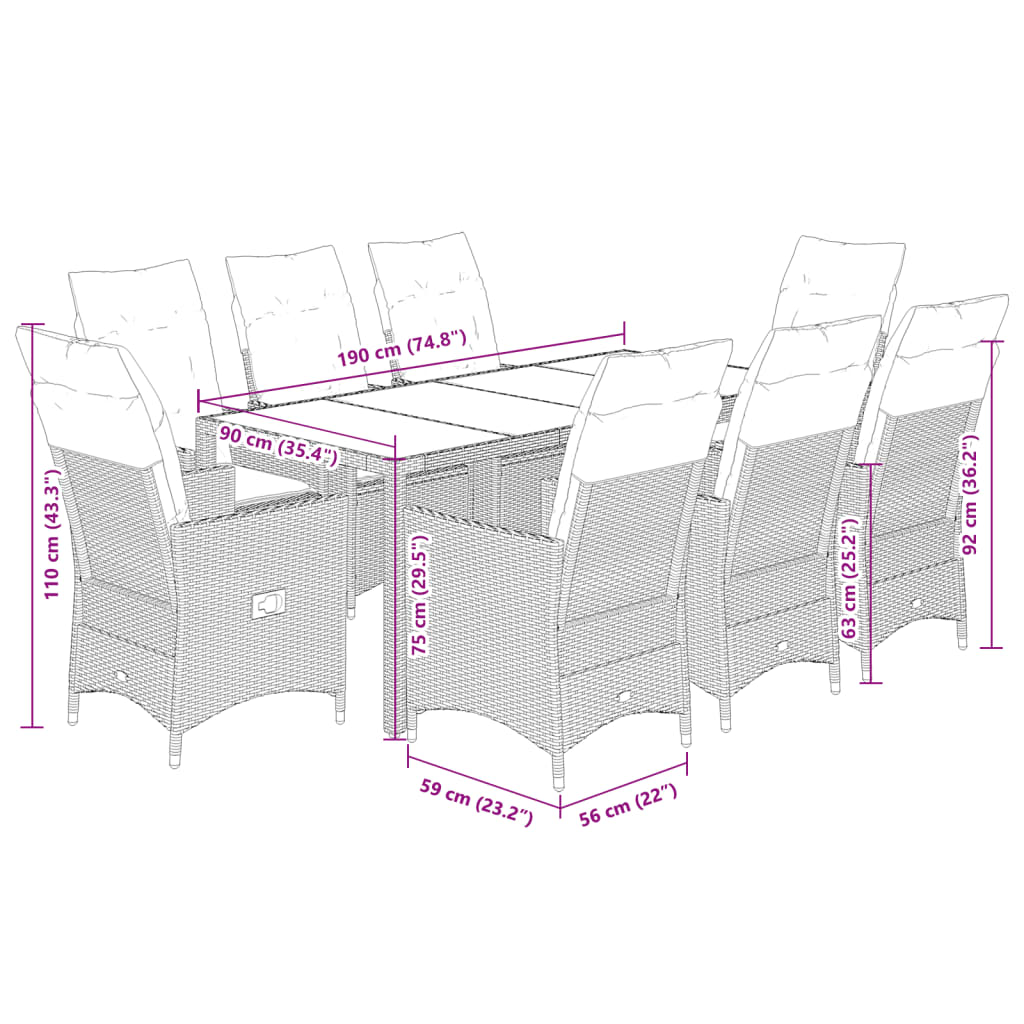 8721102484131_g_en_hd_10 vidaXL 9 Piece Garden Dining Set with Cushions Black Poly Rattan - Image 12