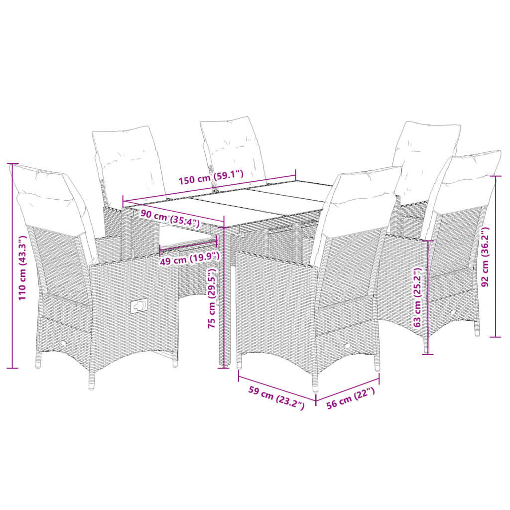 8721102484223_g_en_hd_7 vidaXL 7 Piece Garden Dining Set with Cushions Black Poly Rattan - Image 9
