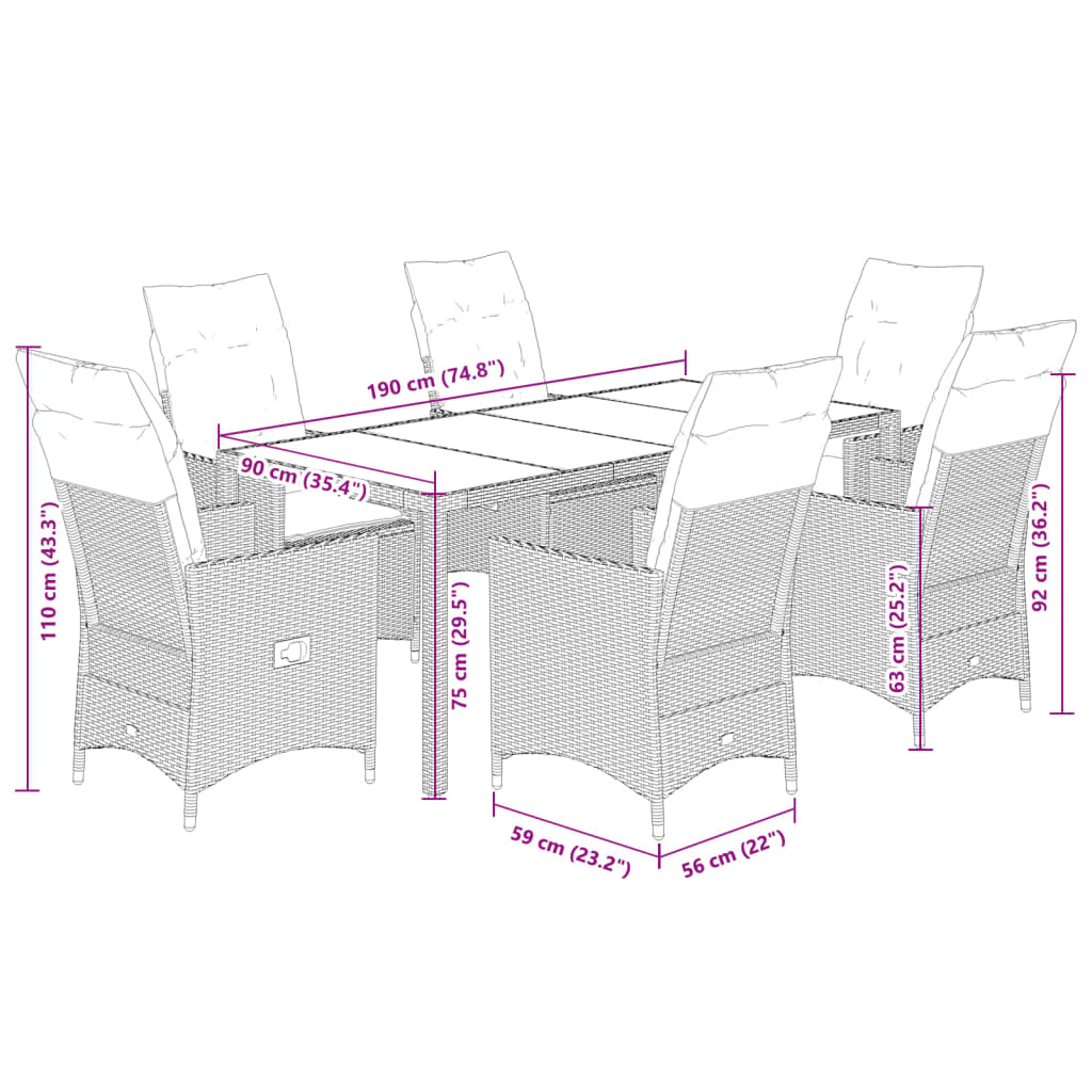 8721102484230_g_en_hd_5 vidaXL 7 Piece Garden Dining Set with Cushions Black Poly Rattan - Image 7