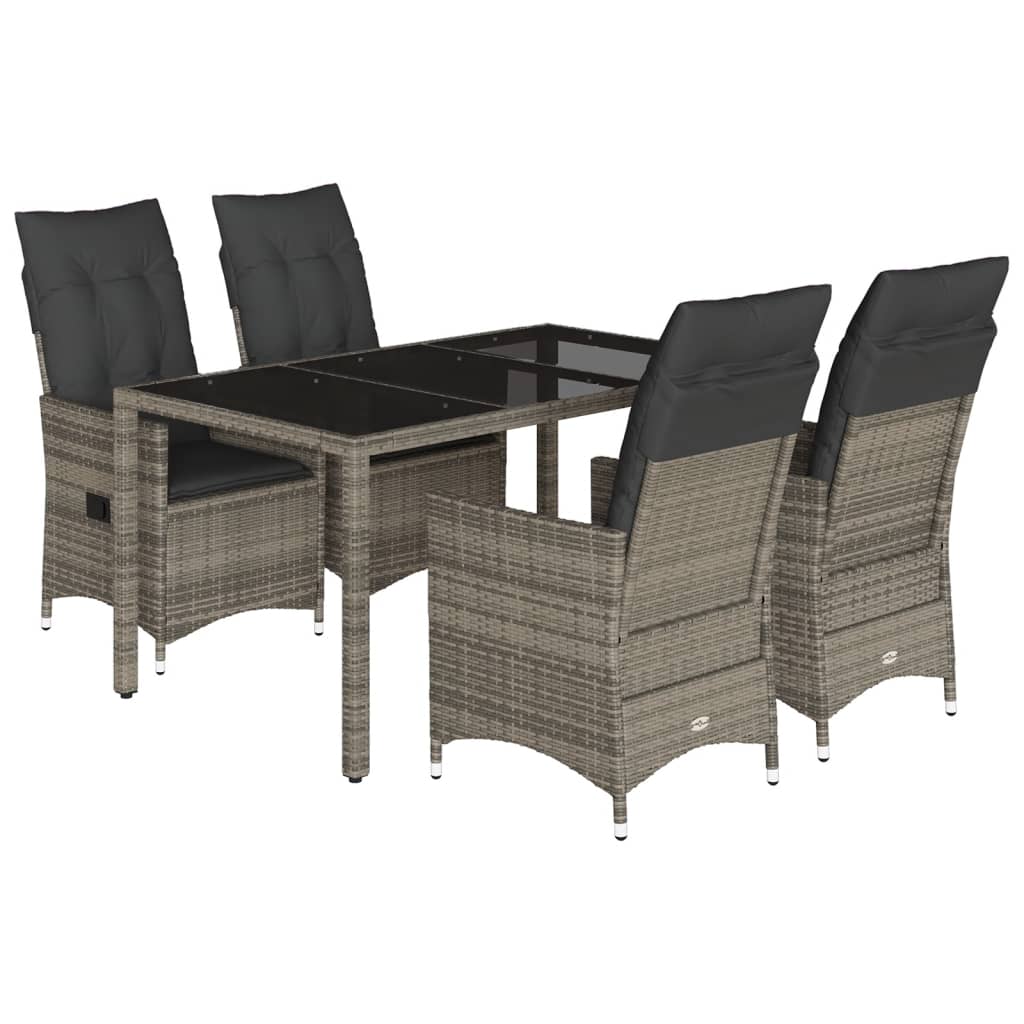 8721102484643_a_en_hd_1 vidaXL 5 Piece Garden Dining Set with Cushions Grey Poly Rattan - Image 2