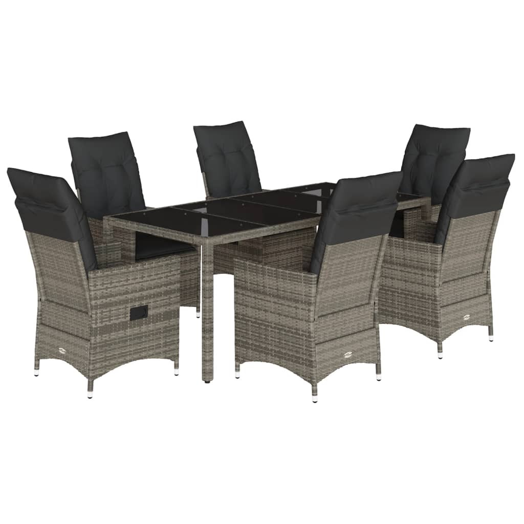 8721102484674_a_en_hd_1 vidaXL 7 Piece Garden Dining Set with Cushions Grey Poly Rattan - Image 2