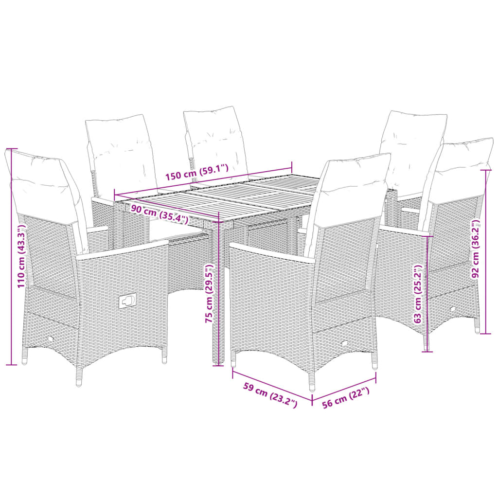 8721102485619_g_en_hd_5 vidaXL 7 Piece Garden Dining Set with Cushions Black Poly Rattan - Image 7