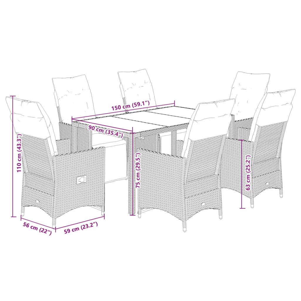 8721102485848_g_en_hd_5 vidaXL 7 Piece Garden Dining Set with Cushions Black Poly Rattan - Image 7