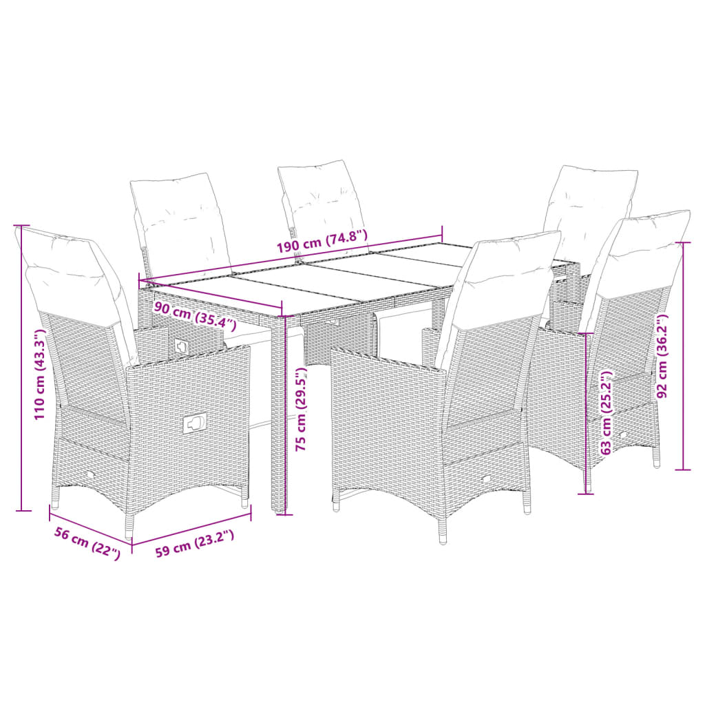 8721102486159_g_en_hd_5 vidaXL 7 Piece Garden Bistro Set with Cushions Grey Poly Rattan - Image 7
