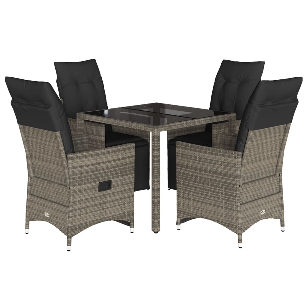 8721102486203_a_en_hd_1 vidaXL 5 Piece Garden Bistro Set with Cushions Grey Poly Rattan - Image 2