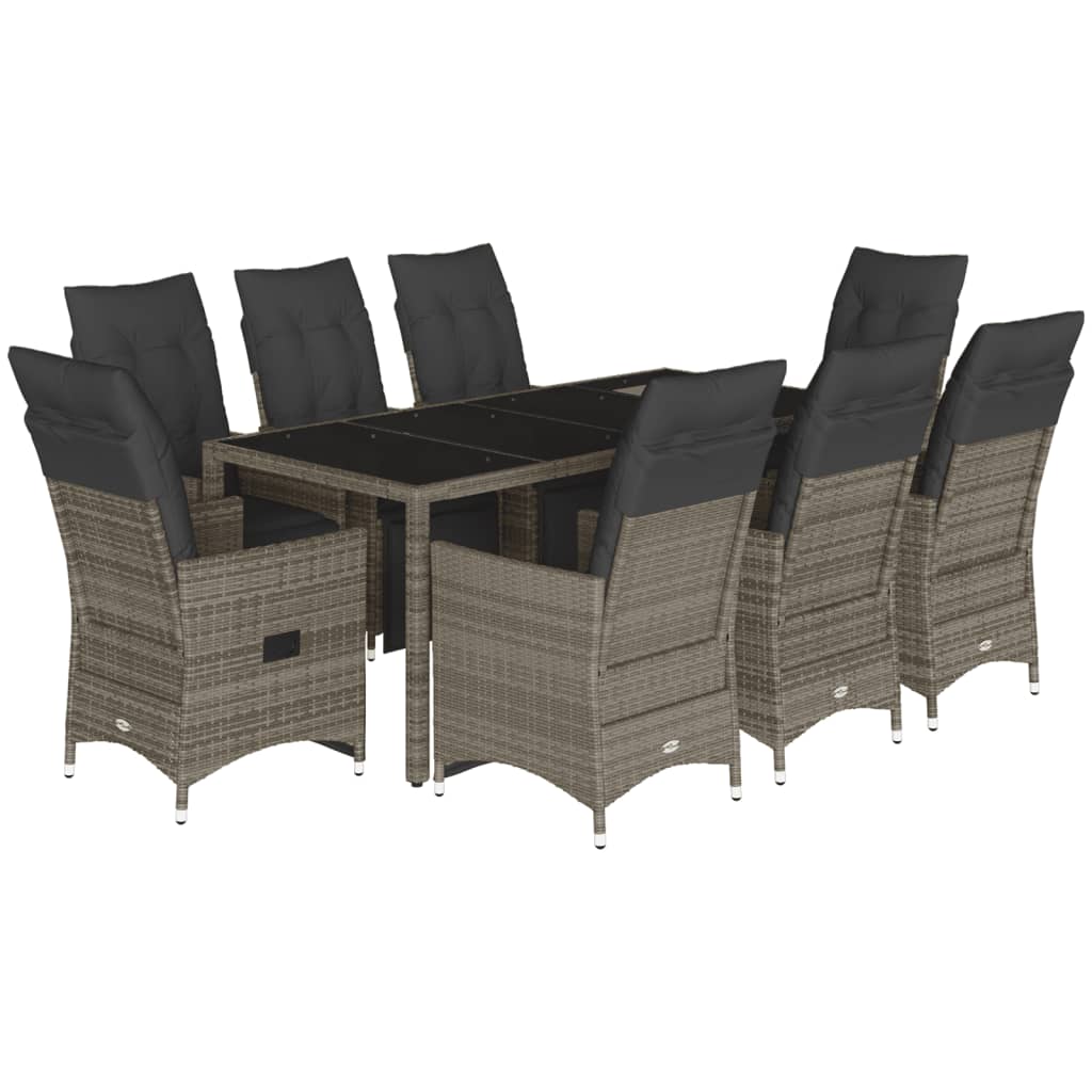 8721102486241_a_en_hd_1 vidaXL 9 Piece Garden Bistro Set with Cushions Grey Poly Rattan - Image 2