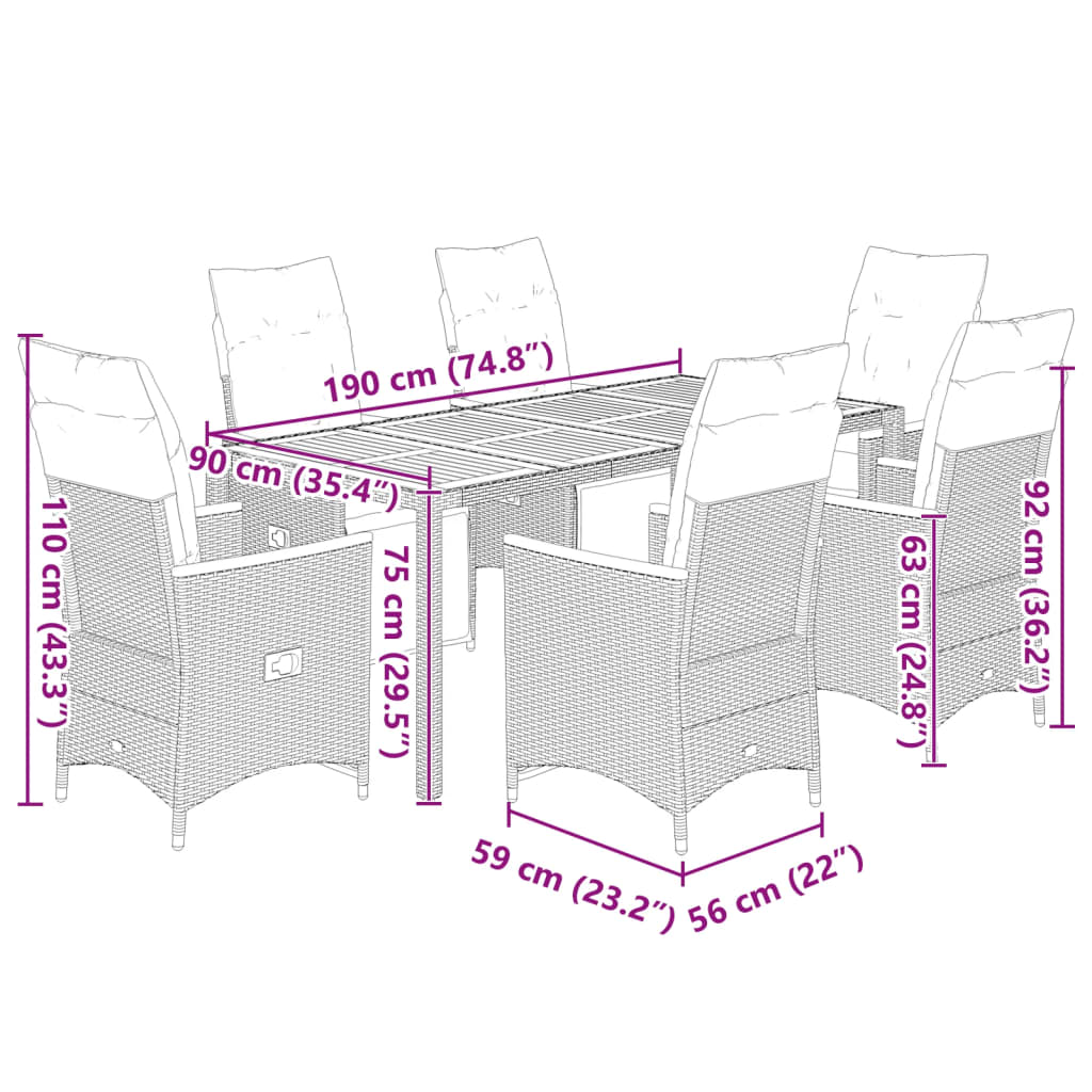 8721102486890_g_en_hd_5 vidaXL 7 Piece Garden Bistro Set with Cushions Black Poly Rattan - Image 7