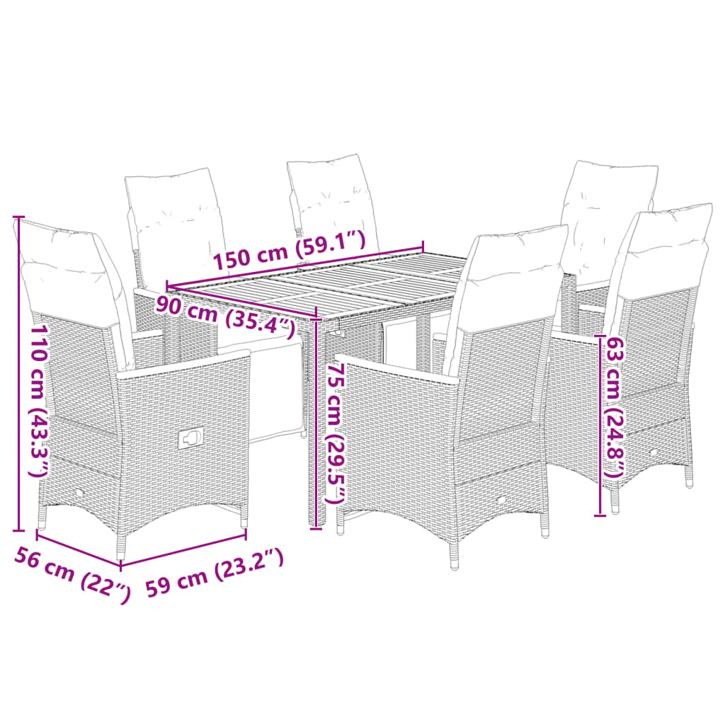 8721102486968_g_en_hd_5 vidaXL 7 Piece Garden Bistro Set with Cushions Grey Poly Rattan - Image 7