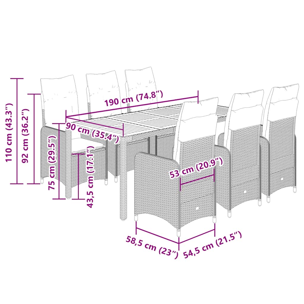 8721102487071_g_en_hd_5 vidaXL 7 Piece Garden Bistro Set with Cushions Black Poly Rattan - Image 7