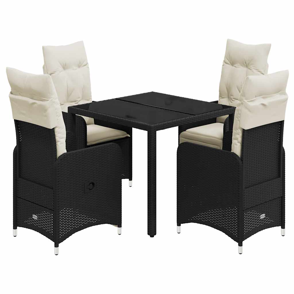 8721102487156_a_en_hd_1 vidaXL 5 Piece Garden Bistro Set with Cushions Black Poly Rattan - Image 2