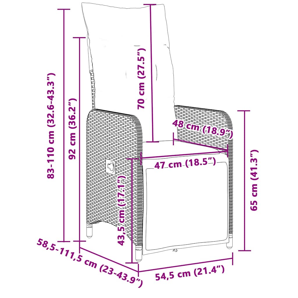 8721102487156_g_en_hd_10 vidaXL 5 Piece Garden Bistro Set with Cushions Black Poly Rattan - Image 12