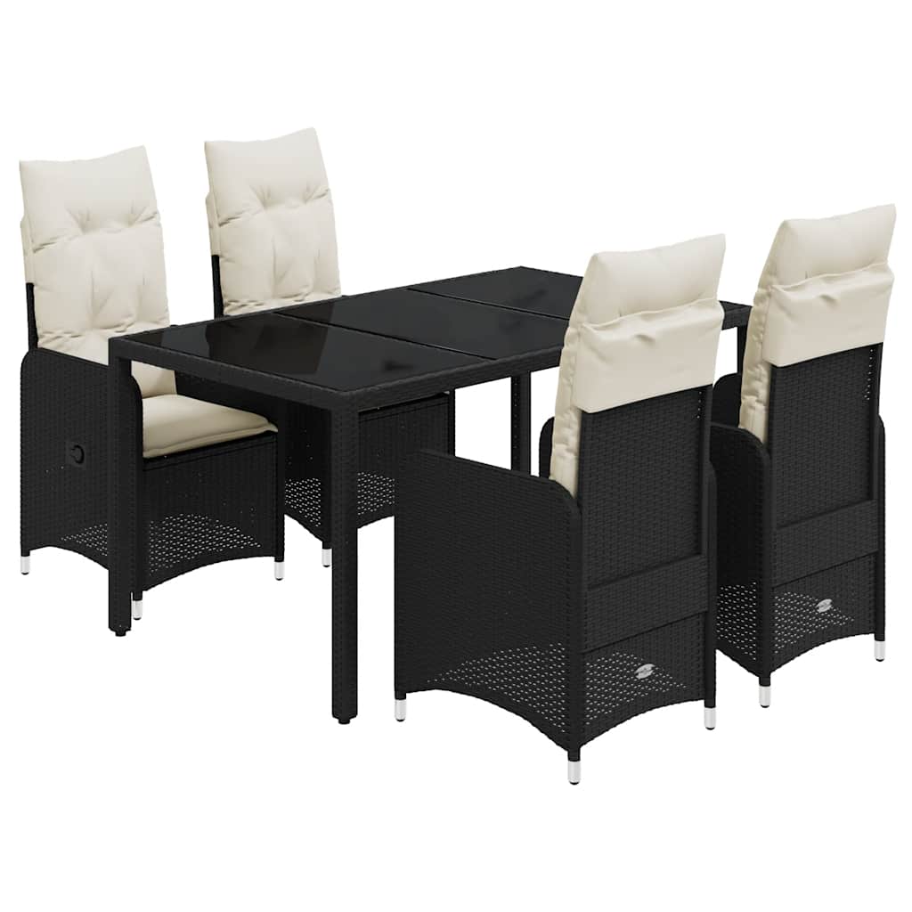 8721102487163_a_en_hd_1 vidaXL 5 Piece Garden Bistro Set with Cushions Black Poly Rattan - Image 2