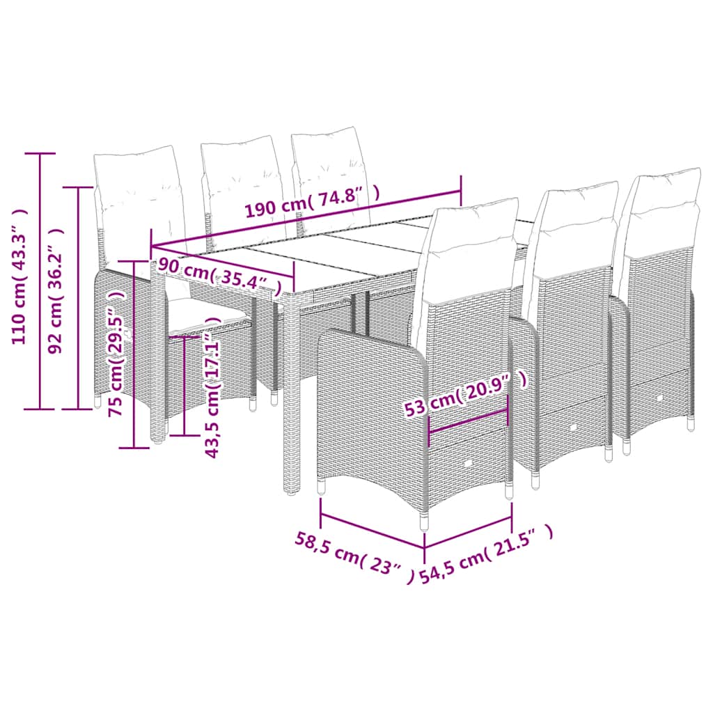 8721102487194_g_en_hd_5 vidaXL 7 Piece Garden Bistro Set with Cushions Black Poly Rattan - Image 7