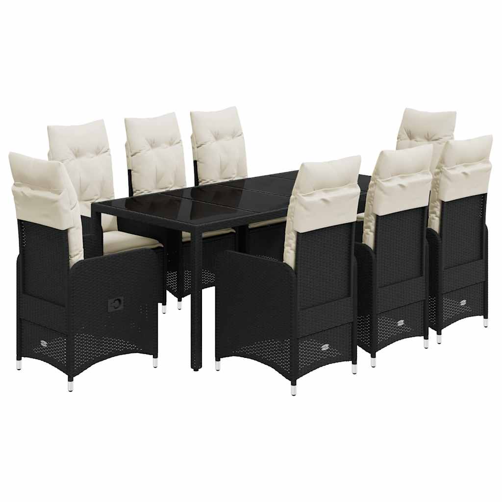 8721102487200_a_en_hd_1 vidaXL 9 Piece Garden Bistro Set with Cushions Black Poly Rattan - Image 2