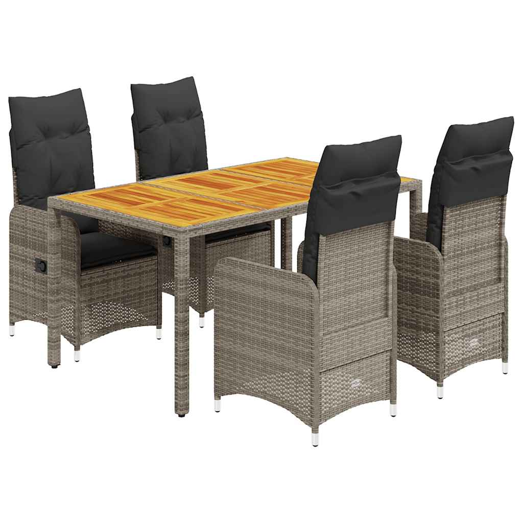 8721102487484_a_en_hd_1 vidaXL 5 Piece Garden Bistro Set with Cushions Grey Poly Rattan - Image 2