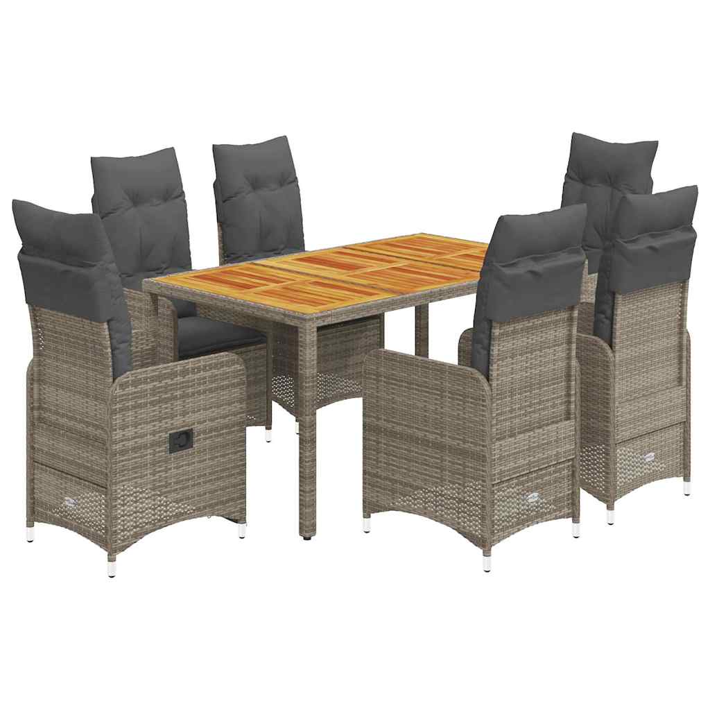 8721102487507_a_en_hd_1 vidaXL 7 Piece Garden Bistro Set with Cushions Grey Poly Rattan - Image 2