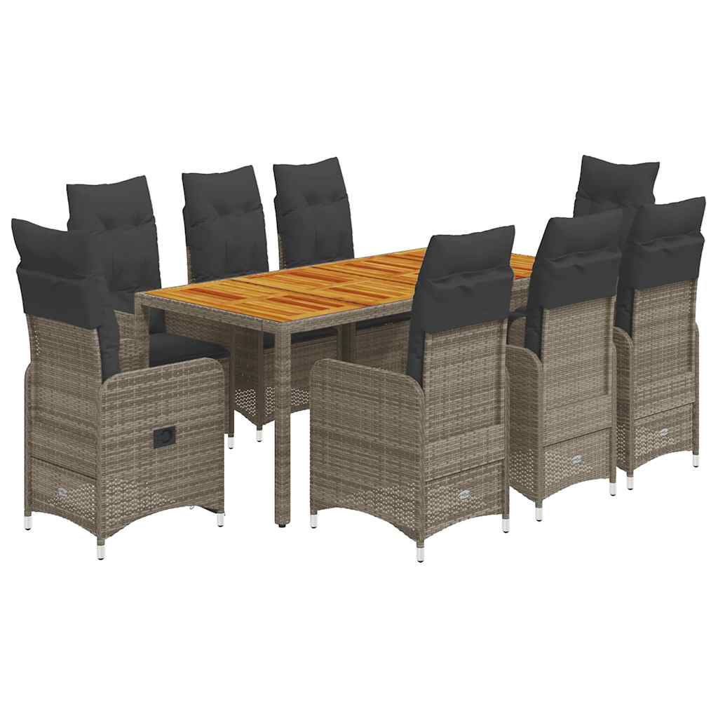 8721102487538_a_en_hd_1 vidaXL 9 Piece Garden Bistro Set with Cushions Grey Poly Rattan - Image 2