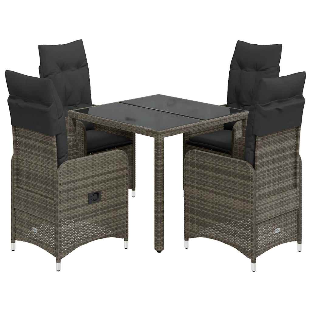 8721102487583_a_en_hd_1 vidaXL 5 Piece Garden Bistro Set with Cushions Grey Poly Rattan - Image 2