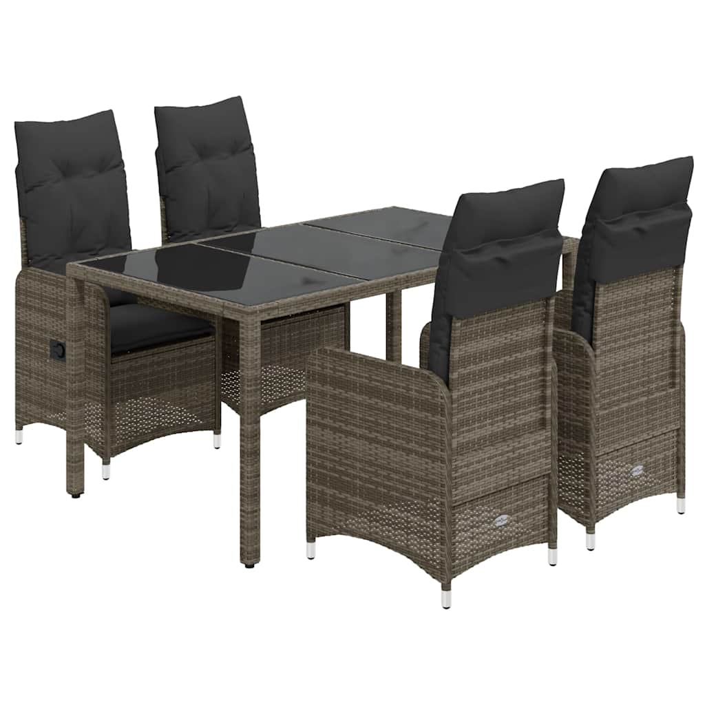 8721102487606_a_en_hd_1 vidaXL 5 Piece Garden Bistro Set with Cushions Grey Poly Rattan - Image 2