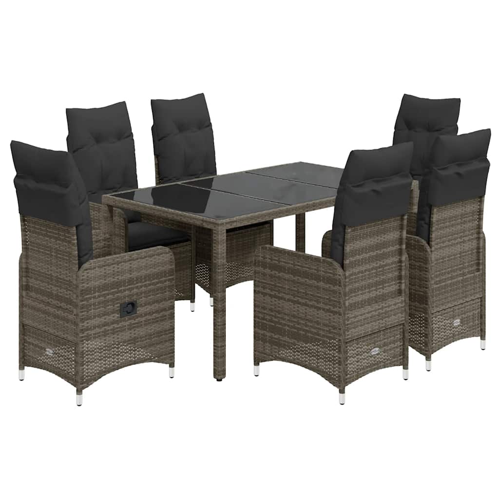 8721102487613_a_en_hd_1 vidaXL 7 Piece Garden Bistro Set with Cushions Grey Poly Rattan - Image 2