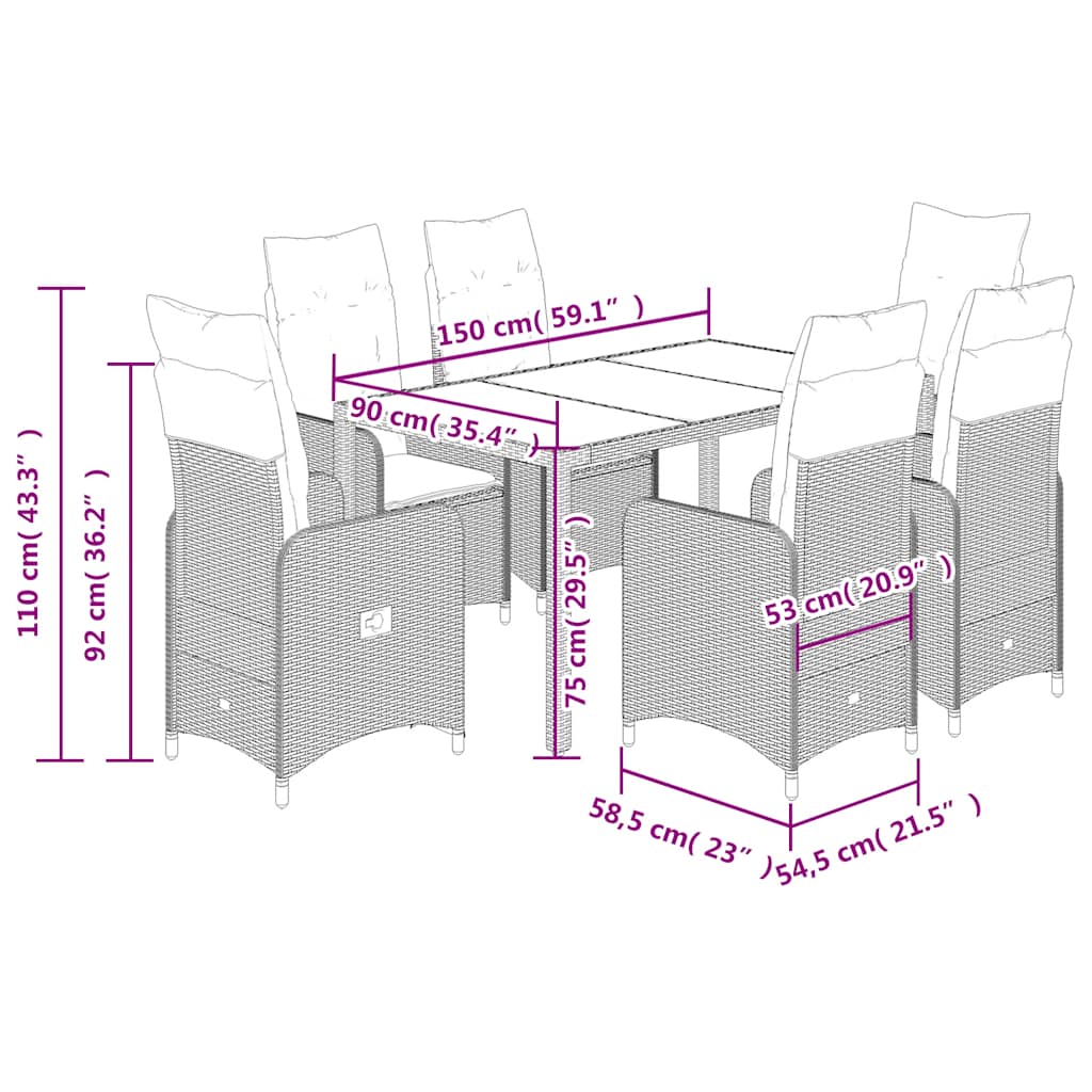 8721102487620_g_en_hd_7 vidaXL 5 Piece Garden Bistro Set with Cushions Grey Poly Rattan - Image 9