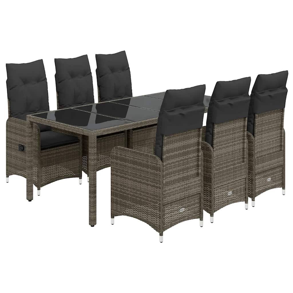 8721102487637_a_en_hd_1 vidaXL 7 Piece Garden Bistro Set with Cushions Grey Poly Rattan - Image 2