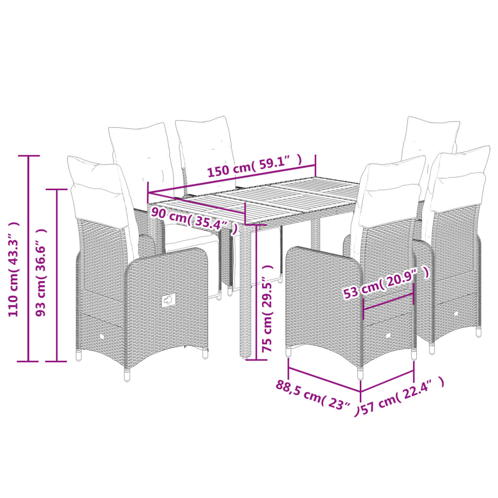 8721102488566_g_en_hd_5 vidaXL 7 Piece Garden Bistro Set with Cushions Black Poly Rattan - Image 7