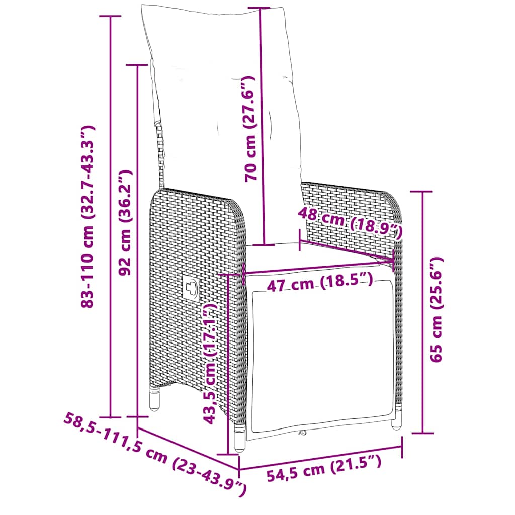 8721102488832_g_en_hd_7 vidaXL 3 Piece Garden Bistro Set with Cushions Grey Poly Rattan - Image 9