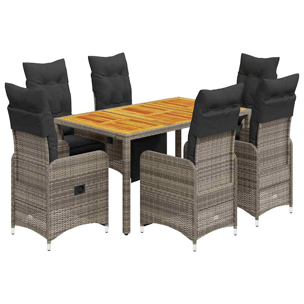 8721102488863_a_en_hd_1 vidaXL 7 Piece Garden Bistro Set with Cushions Grey Poly Rattan - Image 2