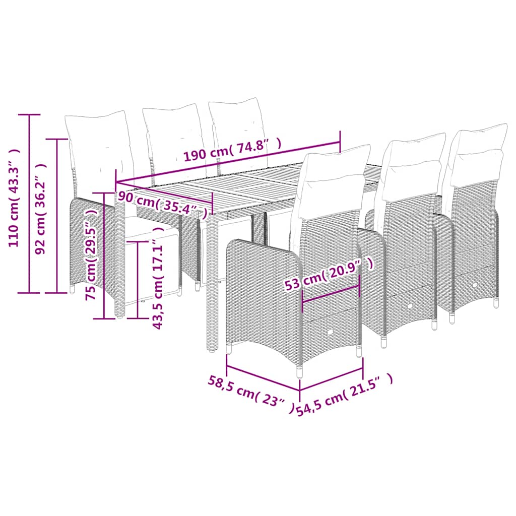 8721102488870_g_en_hd_5 vidaXL 7 Piece Garden Bistro Set with Cushions Grey Poly Rattan - Image 7