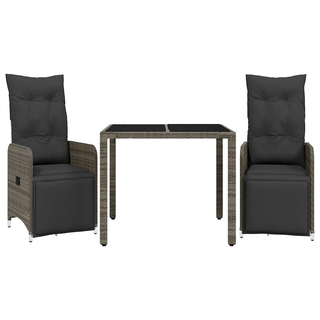 8721102488917_a_en_hd_1 vidaXL 3 Piece Garden Bistro Set with Cushions Grey Poly Rattan - Image 2